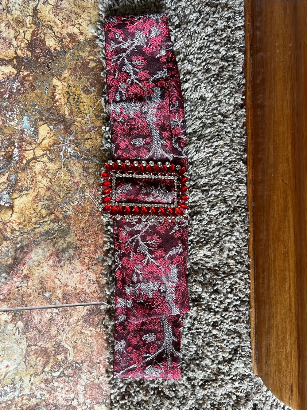 Cranberry fall colors costume jewelry silk belt exquisite buckle rhinestone z6